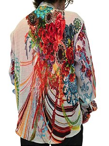 Camisa Plissada Estampada