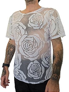 Camiseta Rosas Brancas
