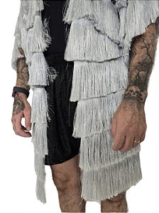 Kimono Franjas Prata