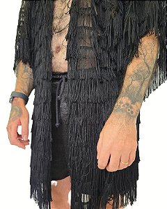 Kimono Franjas Pretas