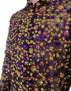 Camisa Flores de Paetê