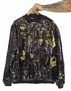 Jaqueta Reversível Dourado e Preto