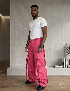 Calça Cargo Rosa