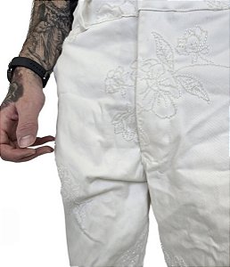 Calça Bordada Branca