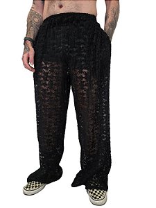 Calça Renda Plissada