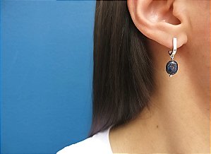 BRINCO MINI GÔNDOLA LÁPIS LAZULI OVAL