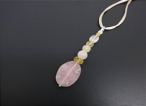 PÊNDULO QUARTZO ROSA E CITRINO