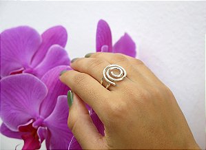 ANEL ESPIRAL SÓ PRATA FIO REDONDO PRATA