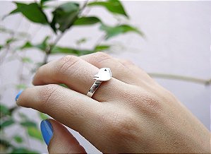 ANEL PASSARINHO SÓ PRATA PRATA