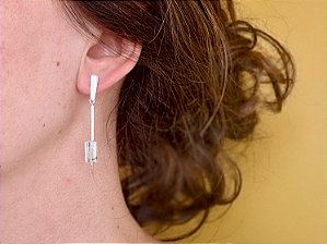 BRINCO PÊNDULO QUARTZO RUTILADO QUARTZO RUTILADO