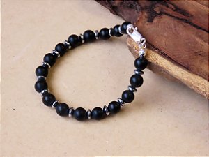 PULSEIRA UNISSEX ÁGATA FOSCA E HEMATITA