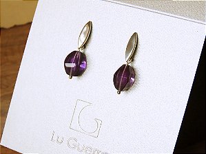 BRINCO NAVETE AMETISTA FACETADA