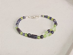 PULSEIRA EXÓTICA PERIDOTO E SAFIRA
