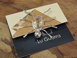 BROCHE ARANHA QUARTZO RUTILADO