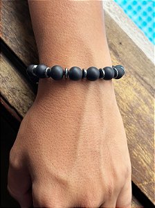 PULSEIRA UNISSEX ÁGATA NEGRA