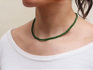 COLAR DELICADO QUARTZO VERDE