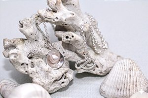 COLAR CORRENTE CONCHA PÉROLA BIWA