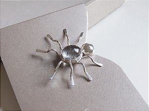 BROCHE ARANHA QUARTZO RUTILADO