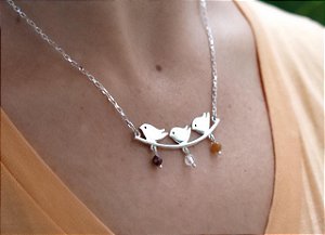 COLAR 3 PASSARINHOS ÁGATA