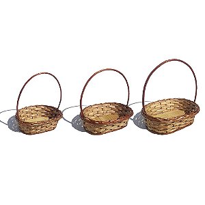 Cesta de vime oval páscoa