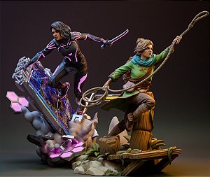 Diorama Split Fiction Zoe e Mio - Colecionável