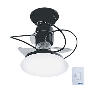 Ventilador de Teto Treviso Atenas Preto C/ LED 18W Bivolt