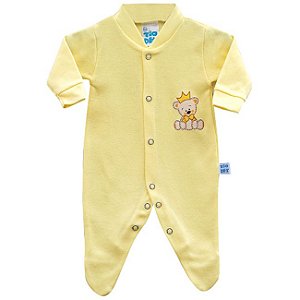 Macacão Bebê Suedine Amarelo