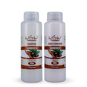 Kit Shampoo e Condicionador Mandioca Wgw 500ml Tradicional