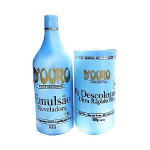 Água Oxigenada Cremosa OX Vol35 900ml + Pó Descolorante D Ouro 500g