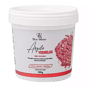 Argila Vermelha Facial, Capilar e Corporal 100% Natural Blue Moon