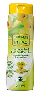 Sabonete Íntimo Feminino Barbatimão e Flor de Algodão 200ml Apinil Cosméticos.