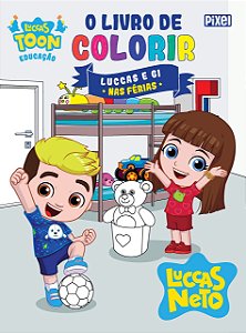 O livro de colorir Luccas e Gi nas férias 