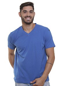 Camiseta Decote V Oitavo Ato Azul Violáceo