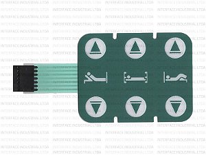 Teclado de Membrana para Cama Hospitalar Stryker GoBed 06 Teclas Lado Direito IP1207