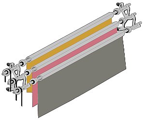 Conjunto Suporte Fixo para 3 Fundos Fotograficos (Parede)