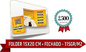 2.500 FOLDER 15X20 FECHADO ! 20x30 ABERTO - 115GR/M2