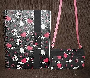 kit bolsa infantil e caderno
