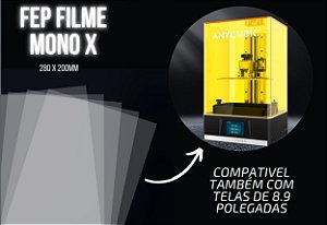 Filme plástico FEP Para Impressora 3D Mono X Creality 280x200mm SLA/DLP 3D0105