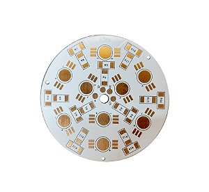 Placa Para 9 LED RGB 6 Pinos 67mm Metal Core 32398
