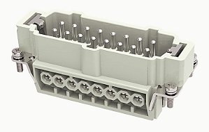 Inserto de Tomada Multipolar Macho 16 vias + PE 16A 500V