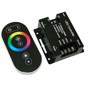 Controladora e Controle Touch para fita LED RGB 12-24V 6A 3CH K4096