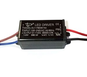 Fonte Driver Para 1 A 3 LEDs De 1W Bivolt IP67 K2239