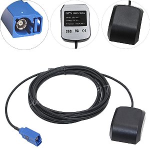 Antena Para GPS 1575.42MHz 3-5V Conector FAKRA SMB Azul Cabo 5 Metros K2161