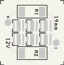 Circuito Impresso Metalcore ( MODULO LED MONO 12V 6X3535 19MM V1 )