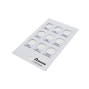 Cartela com 9 adesivos PCV Para botoeiras de 22mm Sem Impressão