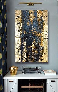 Quadro Decorativo Pintura Em Tela Abstrato Oceano Dourado