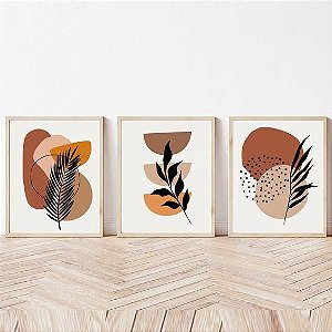 Quadros decorativos Pintura em Tela  Abstrato Boho Botanic Conjunto