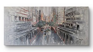 Quadro pintado a mão da vista Viaduto Otávio Rocha- RS