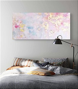 Quadro abstrato pintado a mão Abstrato Nuvens de Algodão Doce