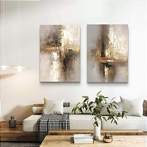 Pintura em tela conjunto de quadros abstrato texturizado feito à mão